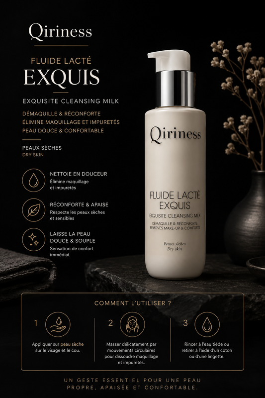Qiriness – Fluide Lacté Exquis—Lait Démaquillant