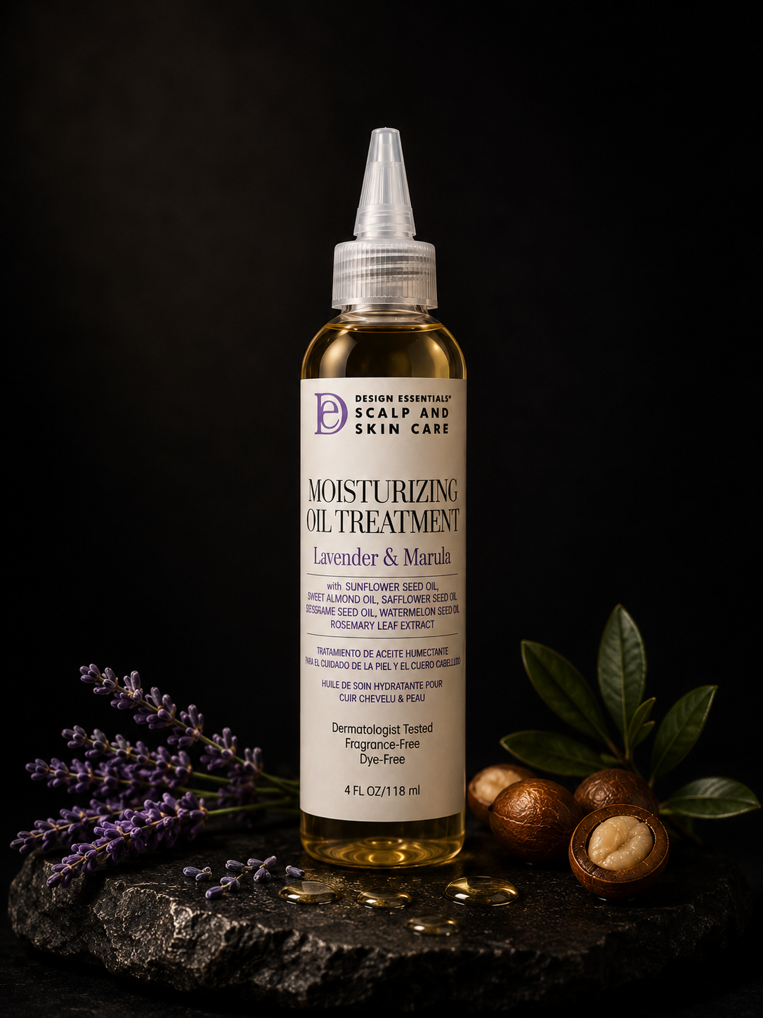 Design Essentials – Moisturizing Oil Treatment Lavender & Marula 118ml